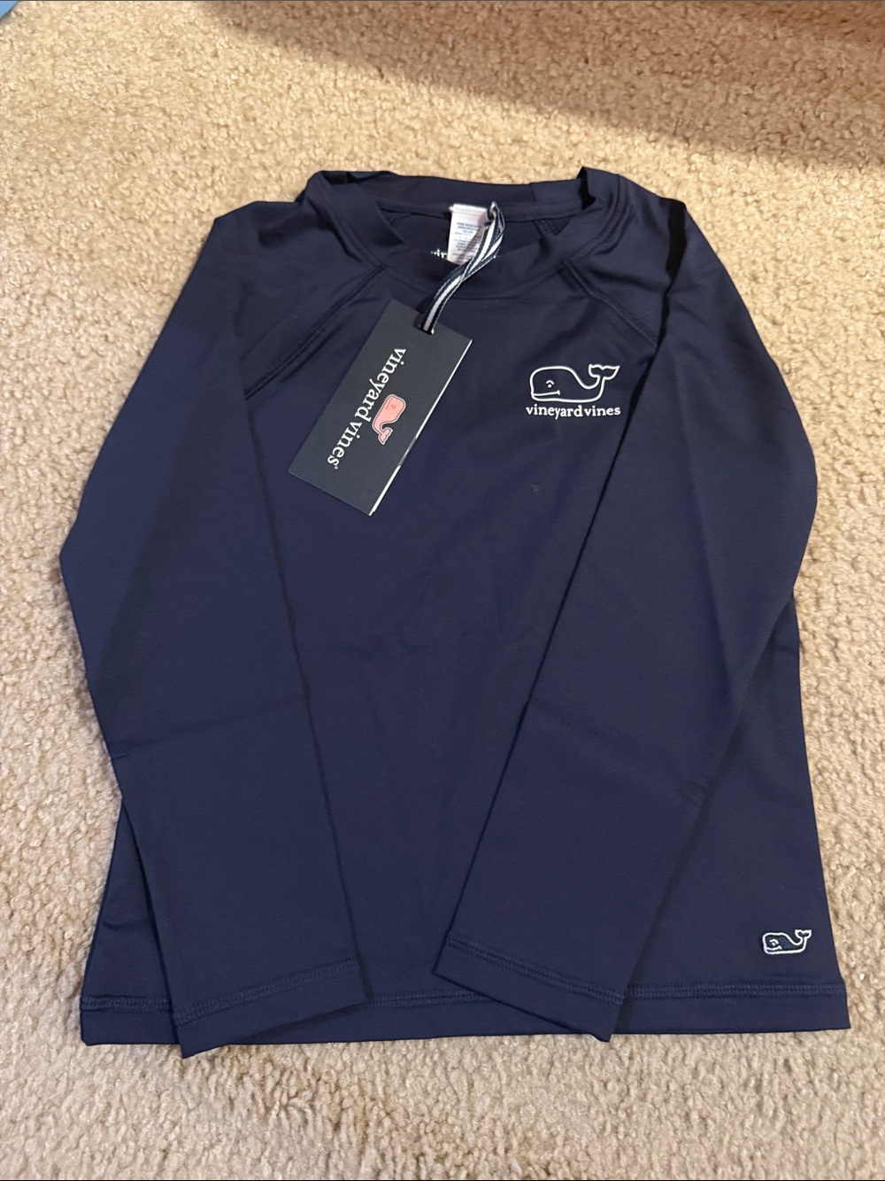 Vineyard Vines Navy Logo Long Sleeve Shirt